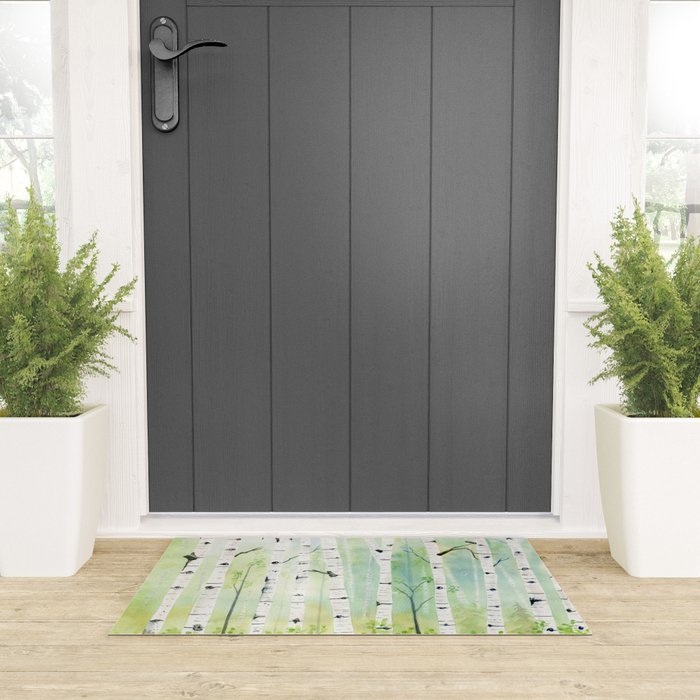 Birch Trees 2  Welcome Mat Gallery Image 3
