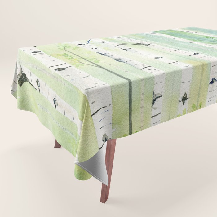 Birch Trees 2  Tablecloth Gallery Image 1
