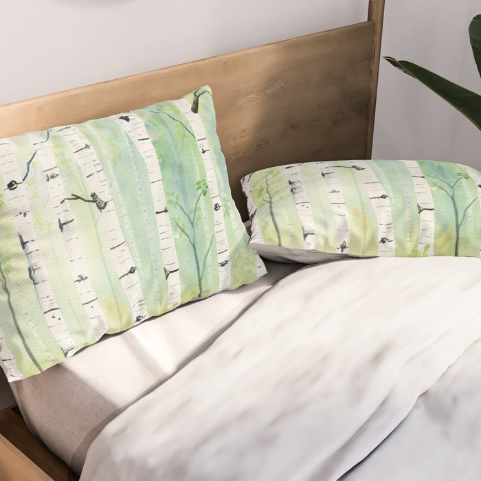 Birch Trees 2  Pillow Sham Gallery Image 2
