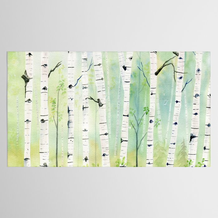 Birch Trees 2  Tablecloth Gallery Image 2