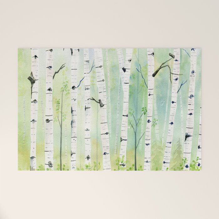 Birch Trees 2  Welcome Mat Gallery Image 1