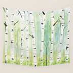 Birch Trees 2  Wall Tapestry Gallery Image 4
