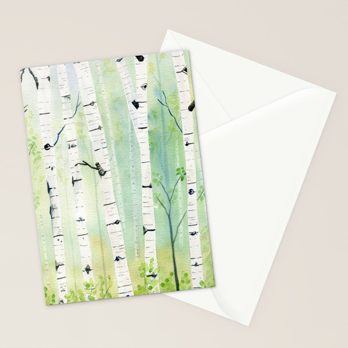 Birch Trees 2  Stationery Card Gallery Image 2