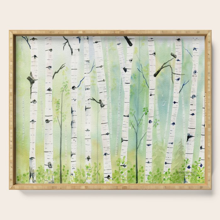 Birch Trees 2  Serving Tray Gallery Image 1