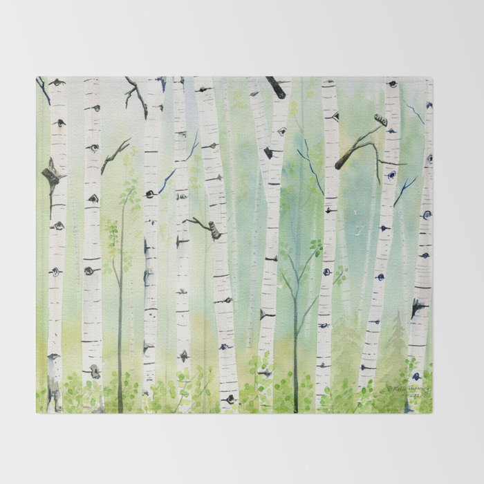 Birch Trees 2  Throw Blanket Gallery Image 2