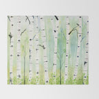 Birch Trees 2  Throw Blanket Gallery Image 2
