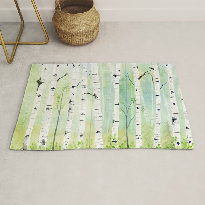 Birch Trees 2  Rug Gallery Image 1