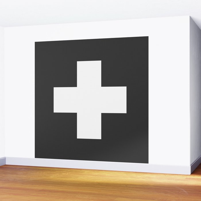 Swiss Cross Charcoal Wall Mural Gallery Image 2