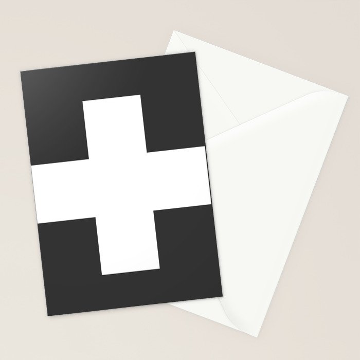 Swiss Cross Charcoal Stationery Card Gallery Image 2