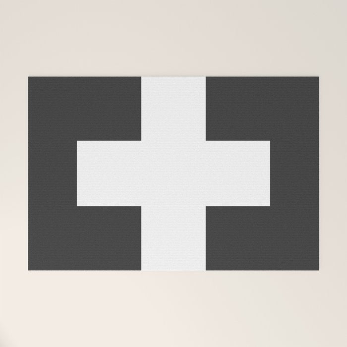 Swiss Cross Charcoal Welcome Mat Gallery Image 1