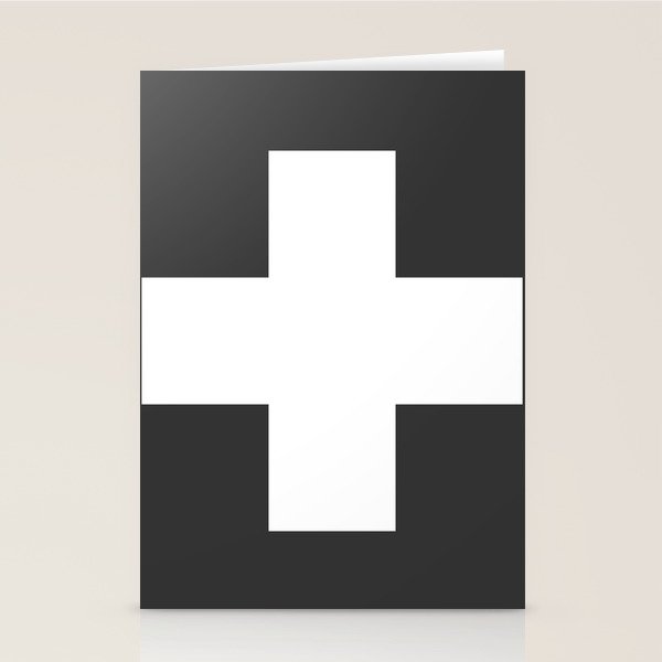 Swiss Cross Charcoal Stationery Card Gallery Image 1