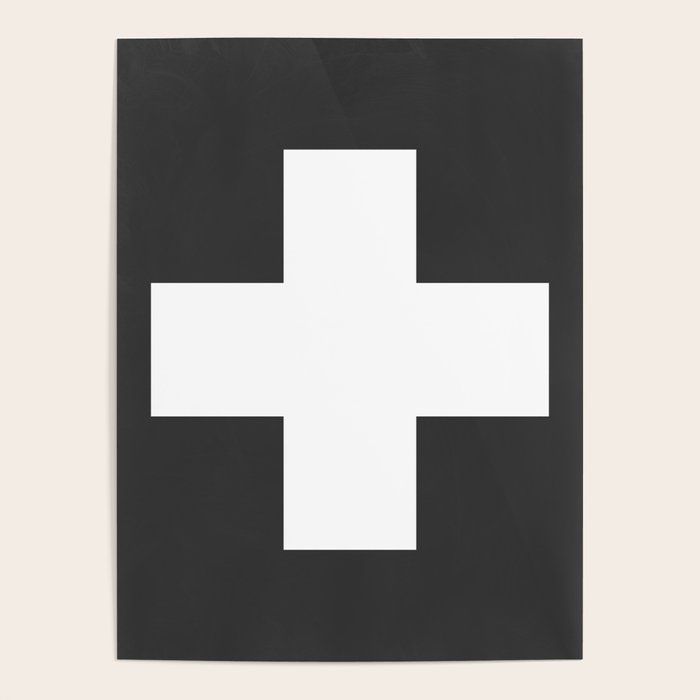 Swiss Cross Charcoal Poster Gallery Image 4