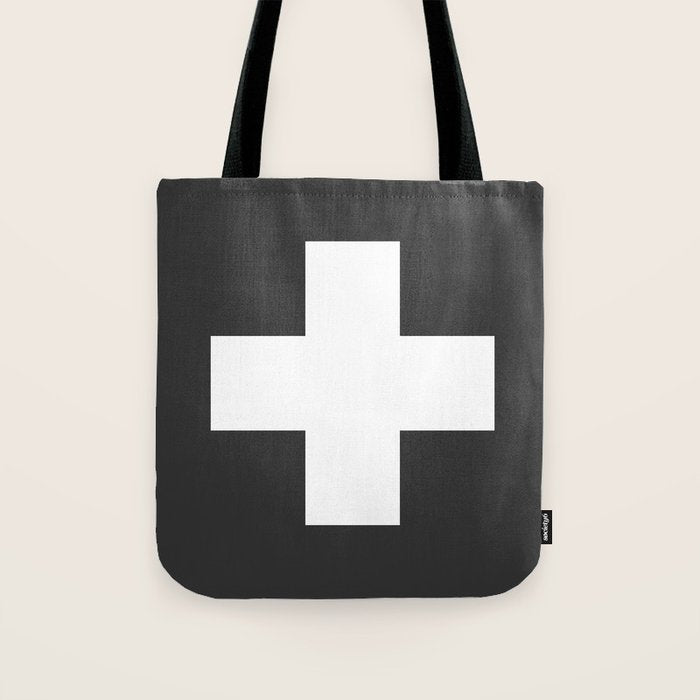 Swiss Cross Charcoal Tote Bag Gallery Image 1