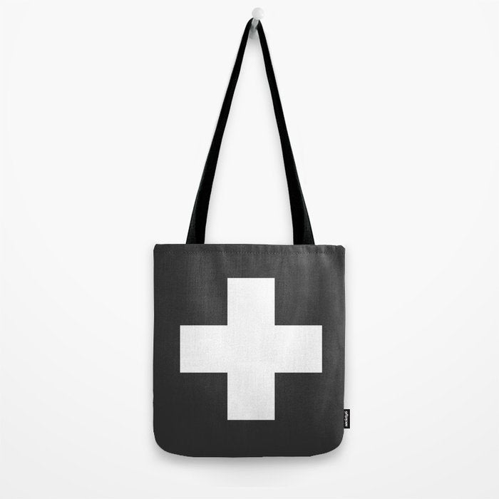 Swiss Cross Charcoal Tote Bag Gallery Image 2