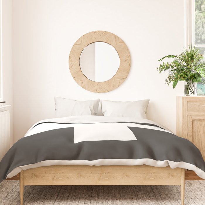 Swiss Cross Charcoal Duvet Cover Gallery Image 3