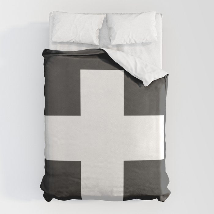 Swiss Cross Charcoal Duvet Cover Gallery Image 6