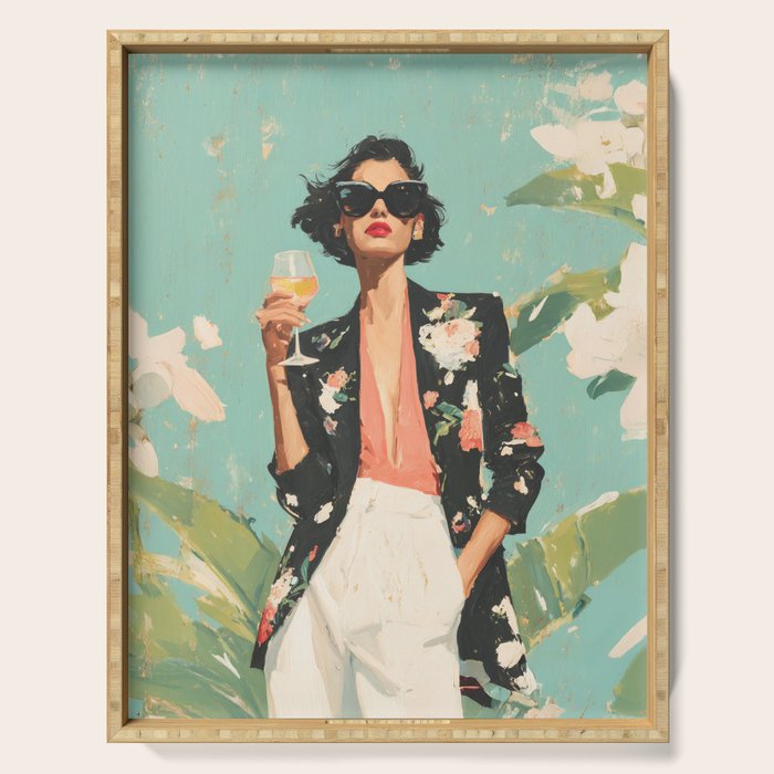 Chic Summer Elegance Serving Tray Gallery Image 1
