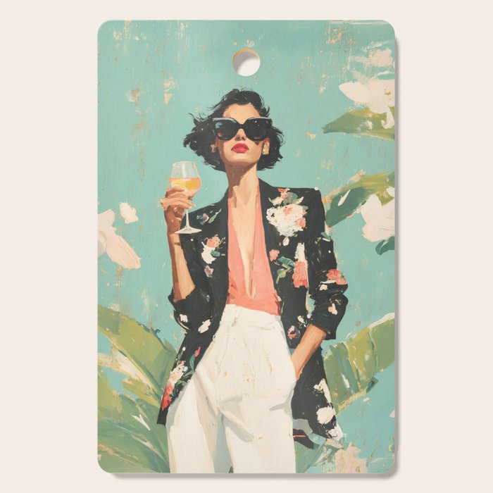 Chic Summer Elegance Cutting Board Gallery Image 1