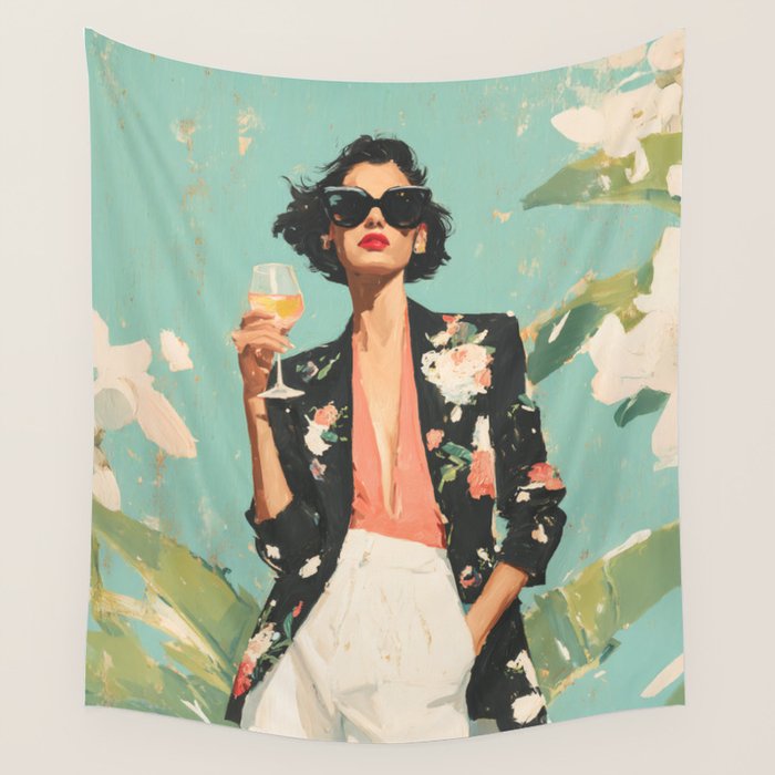 Chic Summer Elegance Wall Tapestry Gallery Image 4