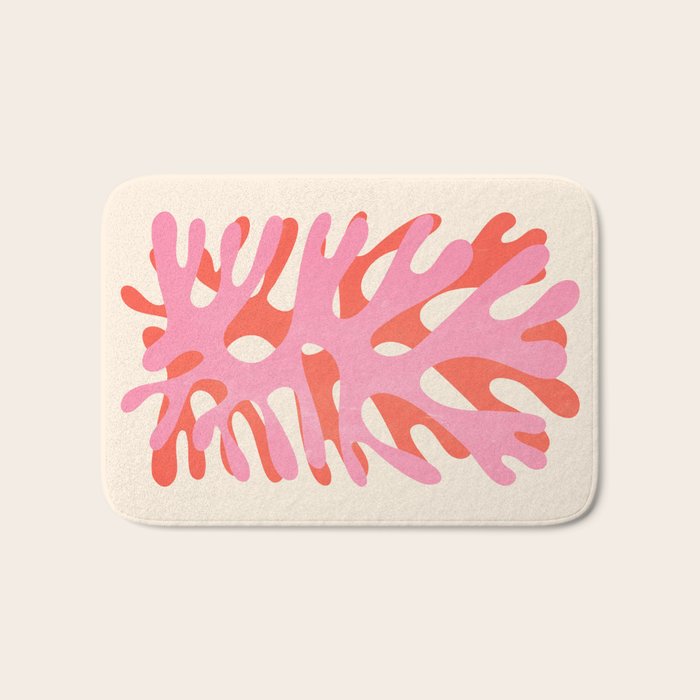Sea Leaf: Matisse Collage Peach Edition Bath Mat Gallery Image 1