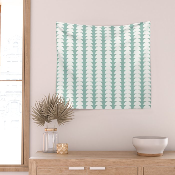 Maude Pattern - Teal Green Wall Tapestry Gallery Image 2