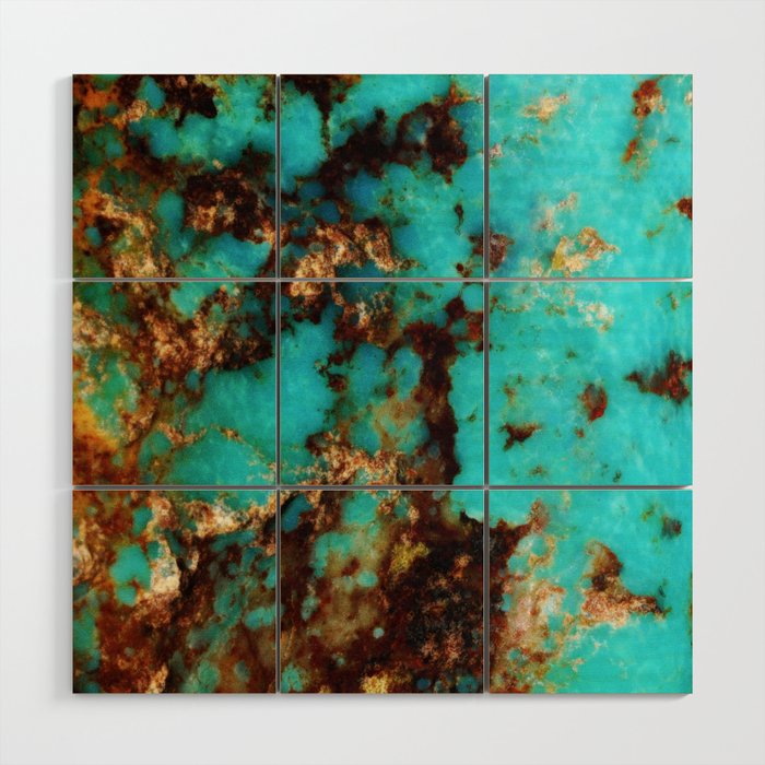 Turquoise I Wood Wall Art Gallery Image 1