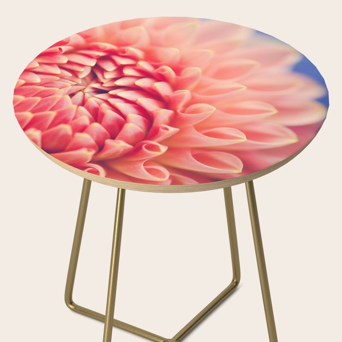 Enlightened -pink autumn dahlia flower photography Side Table Gallery Image 2