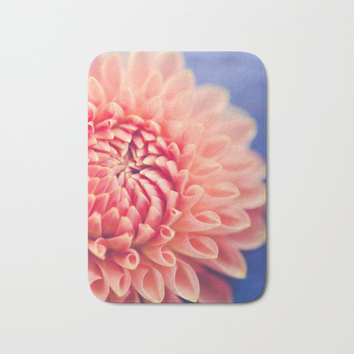 Enlightened -pink autumn dahlia flower photography Bath Mat Gallery Image 1