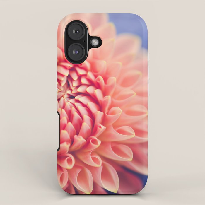 Enlightened -pink autumn dahlia flower photography iPhone Case Gallery Image 1