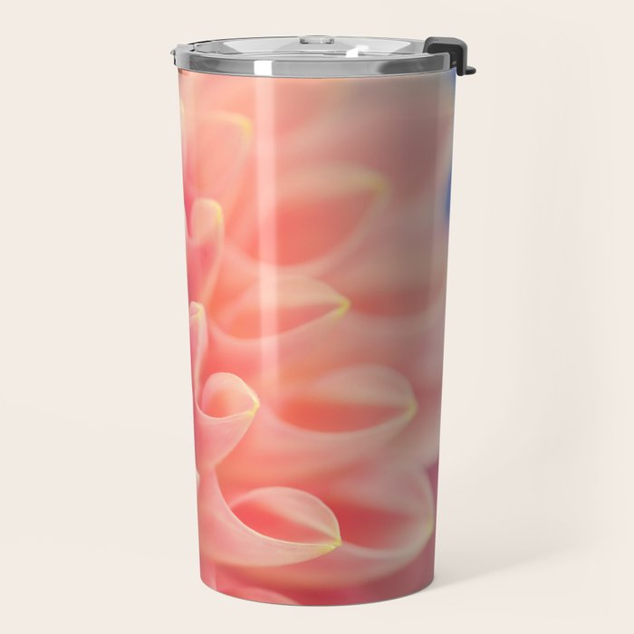 Enlightened -pink autumn dahlia flower photography Travel Mug Gallery Image 2