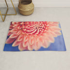 Enlightened -pink autumn dahlia flower photography Rug Gallery Image 1