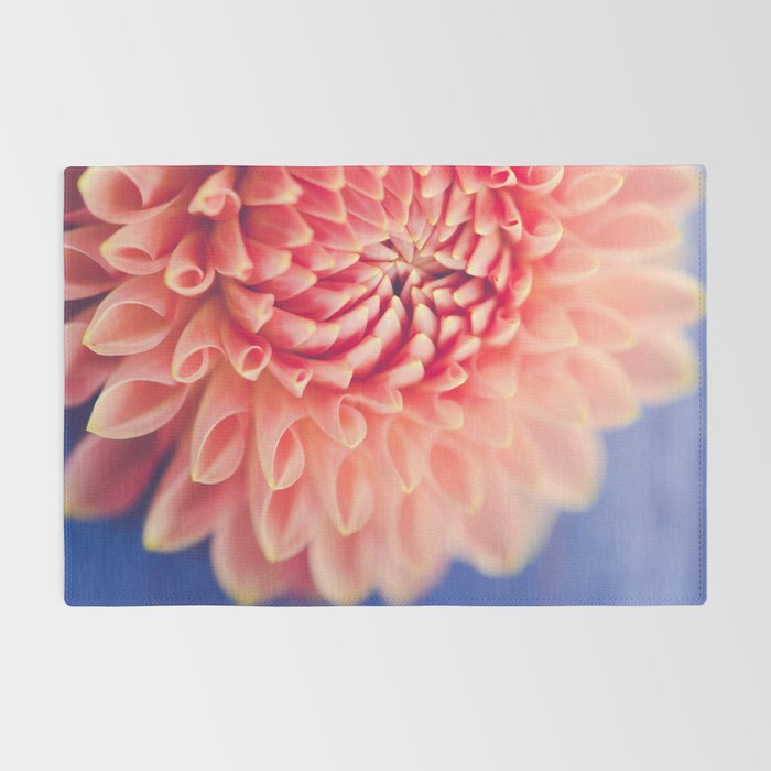 Enlightened -pink autumn dahlia flower photography Rug Gallery Image 2