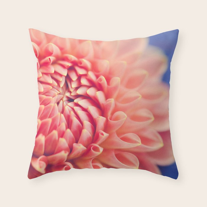 Enlightened -pink autumn dahlia flower photography Throw Pillow Gallery Image 6