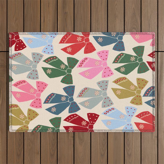 Christmas Bows Coquette Outdoor Rug Gallery Image 1