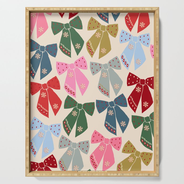 Christmas Bows Coquette Serving Tray Gallery Image 1