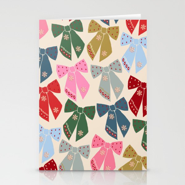 Christmas Bows Coquette Stationery Card Gallery Image 2