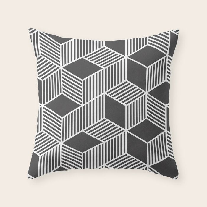 Geometric Cube 02 Throw Pillow Gallery Image 1