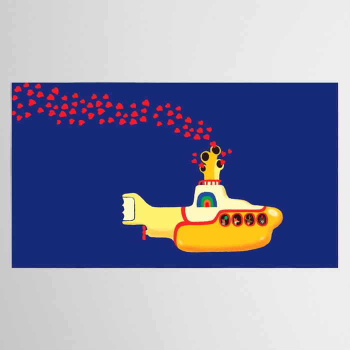 Yellow Submarine Bubbling Love Tablecloth Gallery Image 2