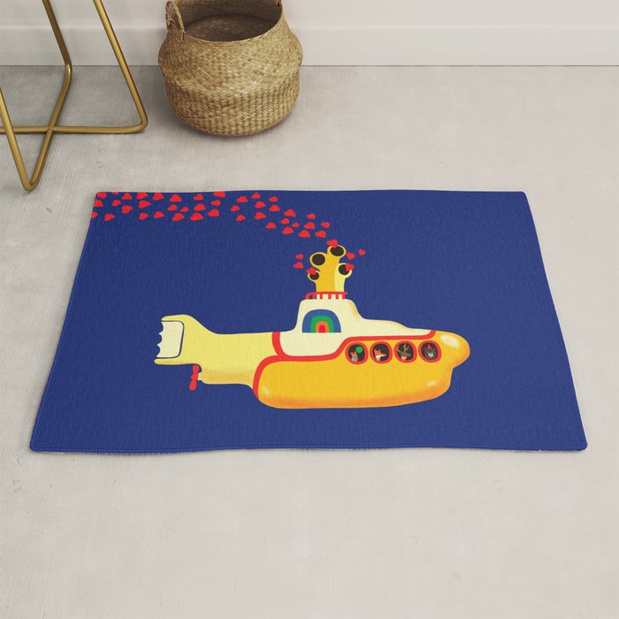 Yellow Submarine Bubbling Love Rug Gallery Image 1
