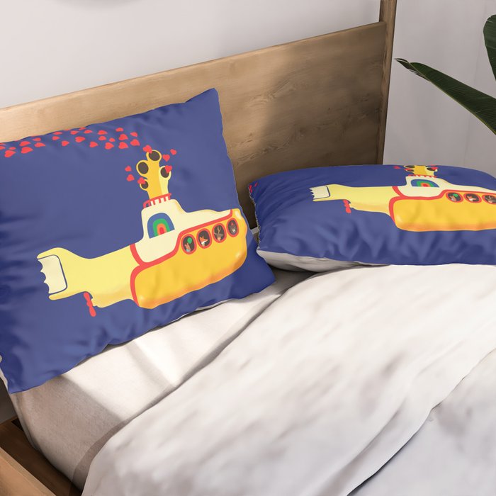 Yellow Submarine Bubbling Love Pillow Sham Gallery Image 2