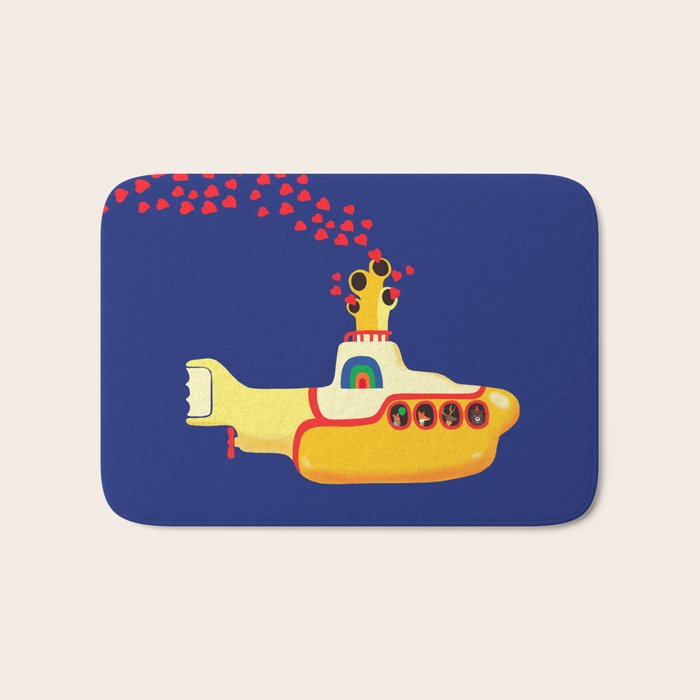 Yellow Submarine Bubbling Love Bath Mat Gallery Image 1