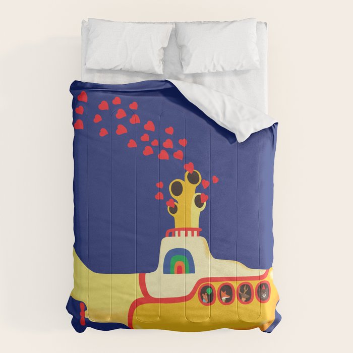 Yellow Submarine Bubbling Love Comforter Gallery Image 1