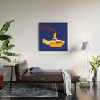 Yellow Submarine Bubbling Love Wood Wall Art Gallery Image 2