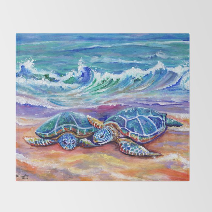 Honu Hugs and Love Throw Blanket Gallery Image 2
