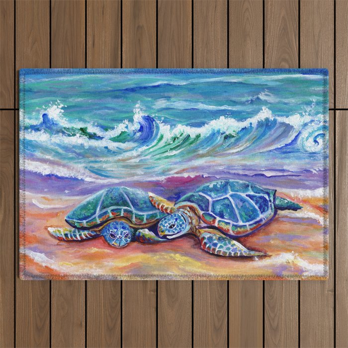 Honu Hugs and Love Outdoor Rug Gallery Image 1