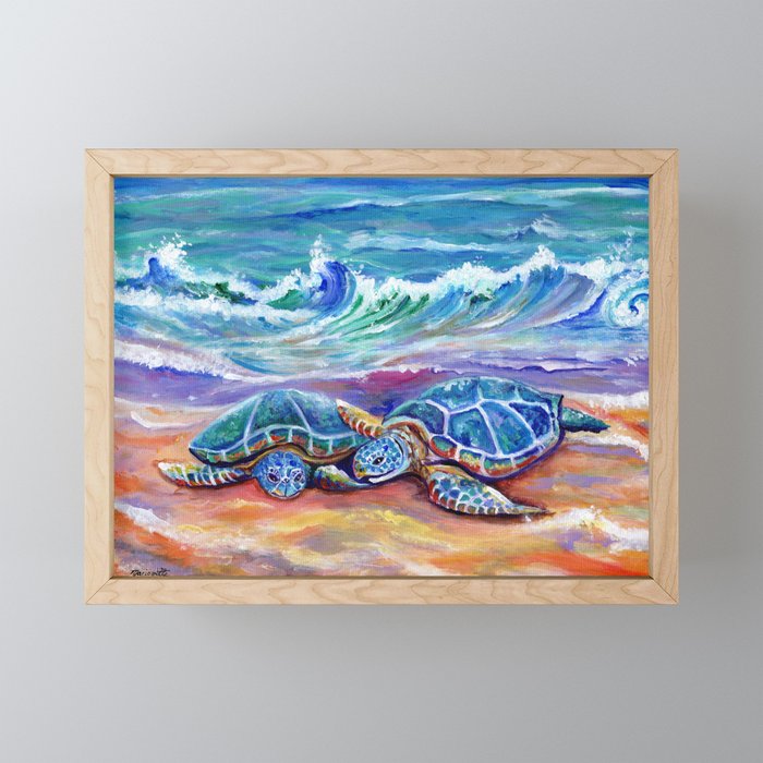Honu Hugs and Love Mini Art Print