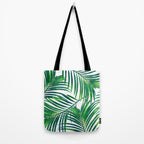 Palm Paradise, Tropical Leaves, Beachy Watercolor Painting, Minimal Nature Botanical Illustration Tote Bag Gallery Image 2