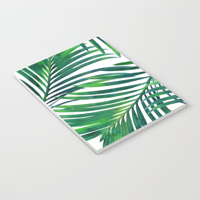 Palm Paradise, Tropical Leaves, Beachy Watercolor Painting, Minimal Nature Botanical Illustration Notebook Gallery Image 3