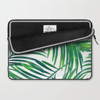 Palm Paradise, Tropical Leaves, Beachy Watercolor Painting, Minimal Nature Botanical Illustration Laptop Sleeve Gallery Image 2