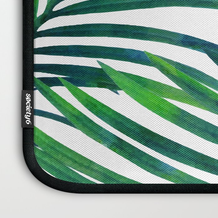 Palm Paradise, Tropical Leaves, Beachy Watercolor Painting, Minimal Nature Botanical Illustration Laptop Sleeve Gallery Image 3